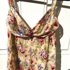 90’s Vintage Cream Floral Lingerie Slip Dress Private Luxuries Brand